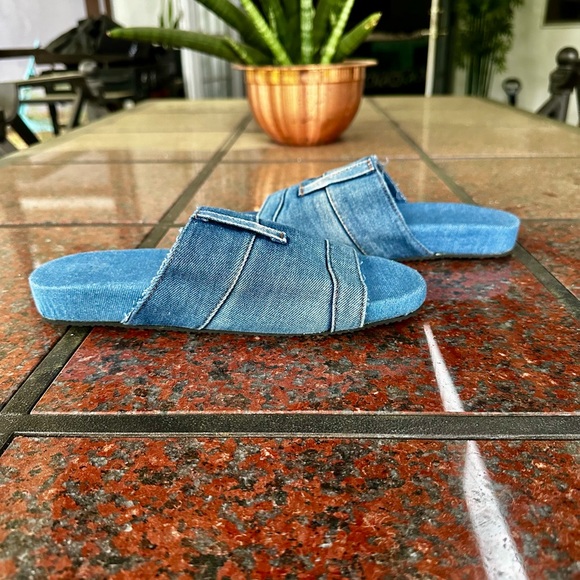 Lasaky – Letter Print Denim Flat Sandals women’s size 7 - Picture 10 of 11